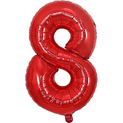 Rakam Folyo Balon Kırmızı 8 Rakamı 32inç 80cm