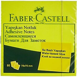 Faber-Castell Yapışkan Notluk 75x75 mm Fosforlu Sarı