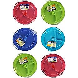 (6) microwave Food Storage Tray kabın-3set kesiti/Compartment Divided plates W/vented Lid by Regent Products Corp