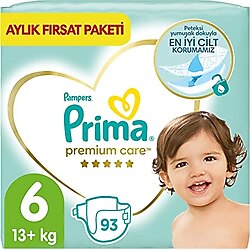 Prima Premium Care 6 Numara Extra Large 93'lü Aylık Fırsat Paketi Bebek Bezi
