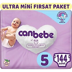 Canbebe Bebek Bezi Beden:5 (11-18Kg) Junior 144 Adet Ultra Mini F