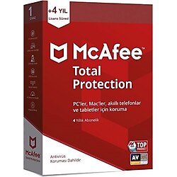 McAfee Total Protection 2022 + 4 Yıllık Dijital Lisans Anahtarı