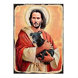 Keanu Reeves İsa Portre Art Mdf Poster