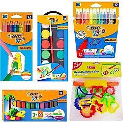 Bic Kids 12 Renk Boyama Seti, Bic Oyun Hamuru ve Oyun Hamuru Kalıbı