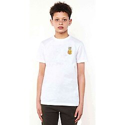 Watercolor Pineapple Baskılı Unisex Çocuk Beyaz T-Shirt (534787705) Beyaz
