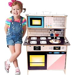 Woodylife Ahşap Çocuk Oyuncak Mutfak Seti Kız Evcilik Oyuncak Kutu