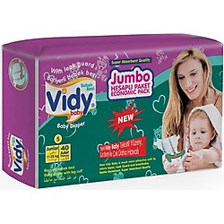 Vidybaby Junior 40 Adet Bebek Bezi Jumbo Ekonomik Paket 5 Beden / 11-25 kg