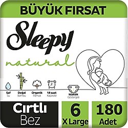 Sleepy Natural Bebek Bezi 6 Numara 15-25 Kg 180 Adet