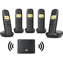 Gigaset 5 Dahili Dect Telsiz Kablosuz Telefon Santrali Siyah