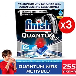 Finish Powerball Quantum Max 85 Adet 3'lü Paket Bulaşık Makinesi Tableti