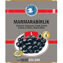 Marmarabirlik Hiper 10 kg L (231-260) Doğal Yağlı Salamura Siyah Zeytin