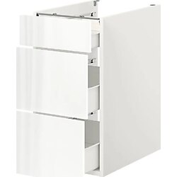 IKEA ENHET çekmeceli alt dolap, beyaz-parlak cila beyaz, 40x60x75 cm