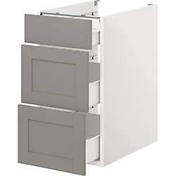 IKEA ENHET çekmeceli alt dolap, beyaz-gri, 40x60x75 cm