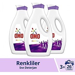Omo Renkliler için Sıvı Deterjan 26 Yıkama 1.69 lt 3'lü