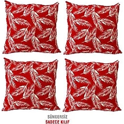 Vip Home Concept Kirlent Yastik Kılıfı 4 Adet Kırmızı Tüy