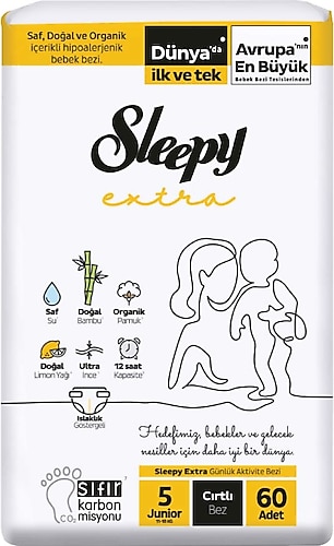 Sleepy Extra Günlük Aktivite 5 Numara Junior 60'lı Bebek Bezi