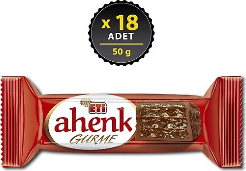 Eti Ahenk Gurme 50 gr 18'li Paket Çikolata Kaplı Fındık Kremalı Gofret
