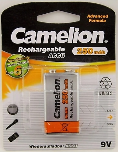 Camelion 2 Accus Piles rechargeables 9V/6F22 250mAh CAMELION envoi en lettre suivie 