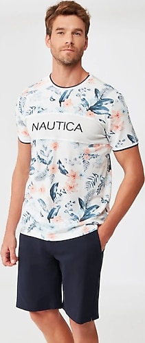 Nautica Premium Tişört Ve Şort Pijama Takımı