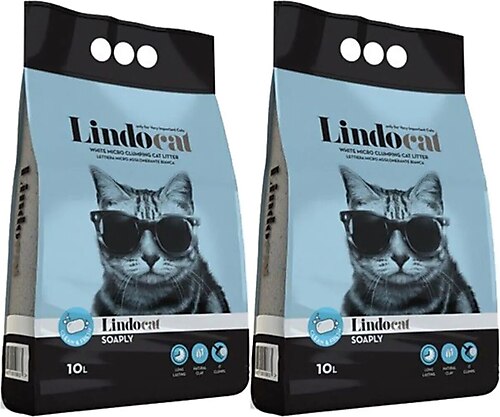 Lindo Cat Topaklaşan Sabunlu Kalın Taneli 10 lt 2'li Paket Kedi Kumu