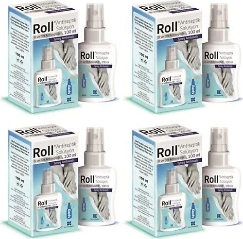Roll Antiseptik Solüsyon 100 ml 4'lü Sprey El Dezenfektanı
