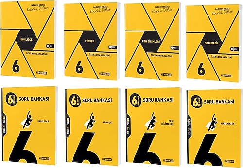 Hız Yayınları Hız 2023 6. Sınıf Matematik Türkçe Fen Ingilizce Soru + Defter Seti 8 Kitap