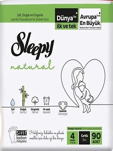 Sleepy Natural 4 Numara Maxi 90'lı Bebek Bezi
