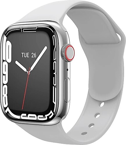 OBEV Watch 7 Uyumlu Platinum Full Aktif Özellikler Akıllı Saat Iphone Android Uyumlu Smartwatch Gümüş