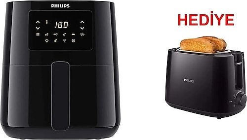 Philips Airfryer L, Yağsız, Sıcak Hava Fritözü + Ekmek Kızartma Makinesi Hediyeli