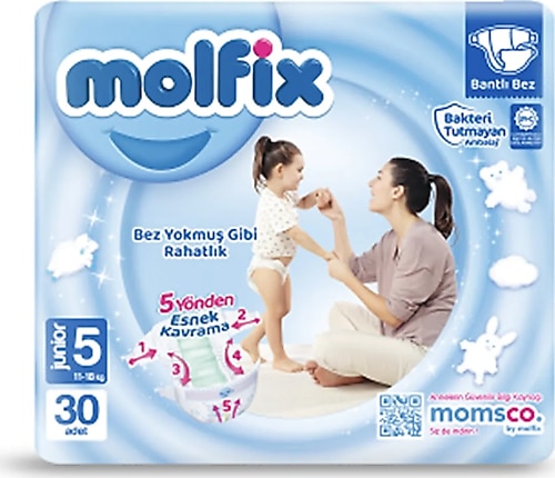 Molfix 5 Numara Junior 30'lu Bebek Bezi Fiyatları, Özellikleri ve