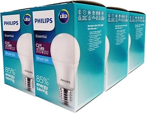 Philips Ess LedBulb 9-60 W E27 Beyaz Işık 12'li Led Ampul