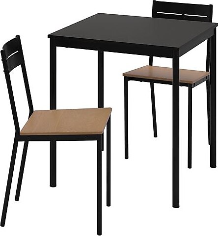 IKEA SANDSBERG yemek masası ve sandalye seti, siyah
