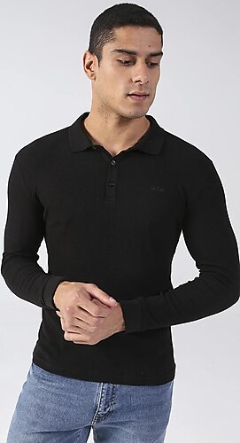 Lee Cooper Polo Yaka Düz Siyah Erkek T-Shirt 231 LCM 242002 TYLENS