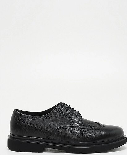 F By Fabrika Deri Siyah Erkek Klasik Ayakkabı Cole