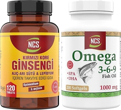 Ginseng Epimedum 120 Tablet Omega 3 6 9 Balık Yağı 200 Kapsül