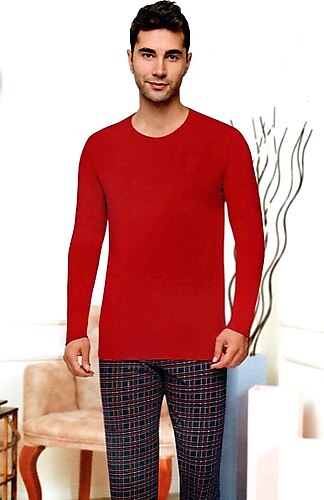 Erkek Uzun Kol Mevsimlik Penye Pijama Takımı
