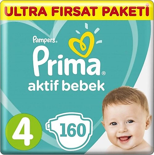 Prima Aktif Bebek 4 Numara Maxi 160'lı Bebek Bezi