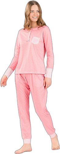 Yeni İnci Uzun Kollu Viskon Kadın Pijama Takım