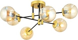 Trendylight Irem 6'lı Cam Detaylı Plafonyer Avize - Gold