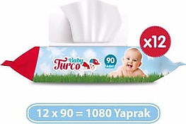 Baby Turco Klasik 90 Yaprak 12'li Paket Islak Havlu Mendil