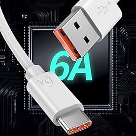 OPPO A55 VOOC USB C 6A 65W Turbo Hızlı Şarj Type-C Kablosu 1 Metre
