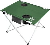 Box&Box Küçük Boy Katlanabilir Kumaş Kamp Ve Piknik Masası, Yeşil, 2 Bardak Gözlü, 57 X 43 X 38 Cm