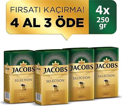 Jacobs Selection 250 gr 4'lü Paket Filtre Kahve