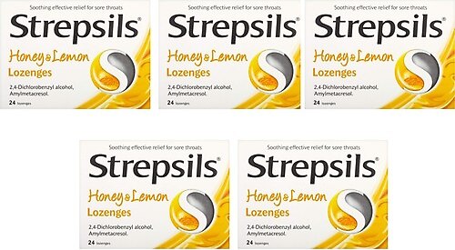 Strepsils Honey & Lemon 24 Pastil Bal ve Limon Aromalı 5'li Paket