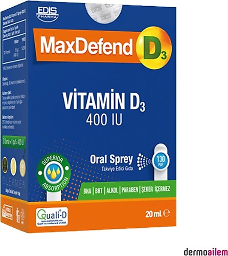 MaxDefend Vitamin D3 400 IU Oral 20 ml Sprey