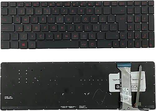 Notespare Asus PK13183110S Uyumlu Laptop Işıklı Klavye Gümüş TR