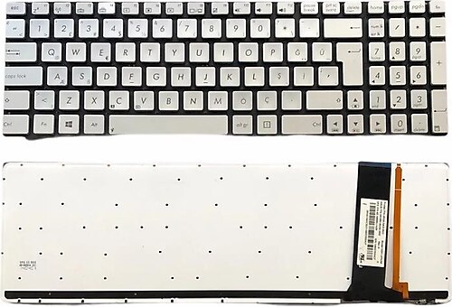 Notespare Asus R501JR Uyumlu Laptop Klavye Işıklı Siyah TR