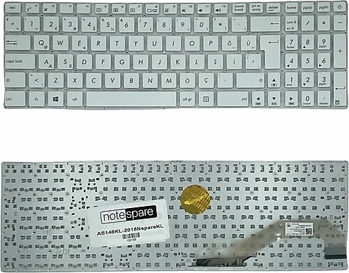Notespare Asus X540NA, X540S, X540SA Uyumlu Laptop Klavye Beyaz TR