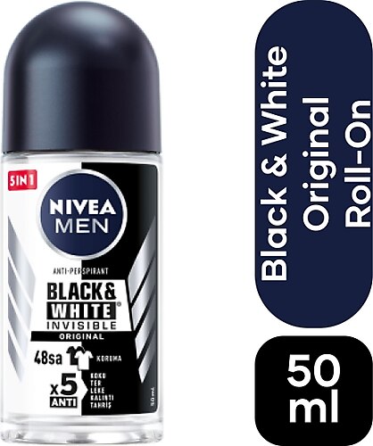 Nivea Invisible Black & White Roll-On Erkek 50 ml