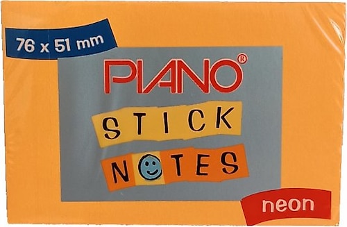 Piano 76x51mm Yapışkanlı Post-İt Neon Turuncu